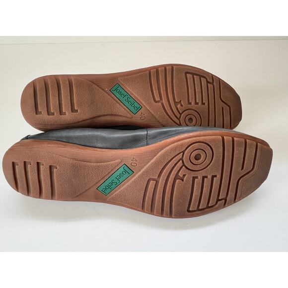 Josef Seibel Women’s Leather Flats EU40 Black Ballet Slip-On Comfort Shoes - Picture 7 of 9